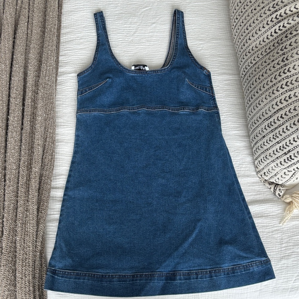 Princess Polly Light Blue Denim Top - Size 2 TALL